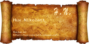 Hux Nikolett névjegykártya