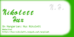 nikolett hux business card